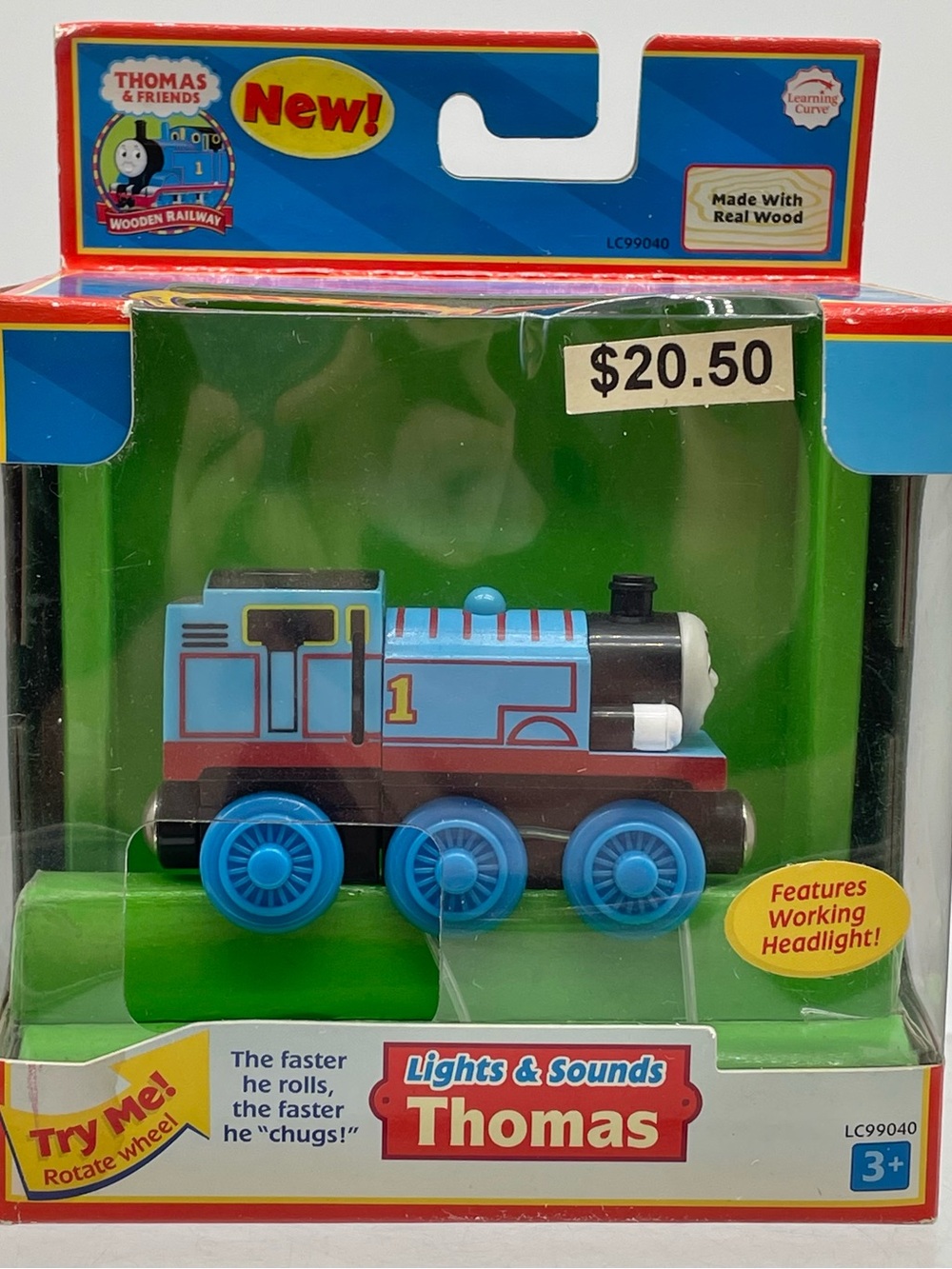 Thomas & Friends Blue Wooden Train with Working Headlight